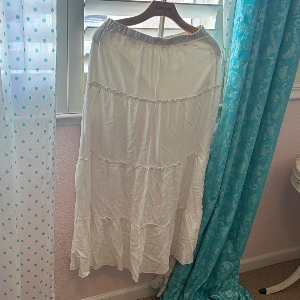 Brandy Melville Cream Tiered Maxi Skirt